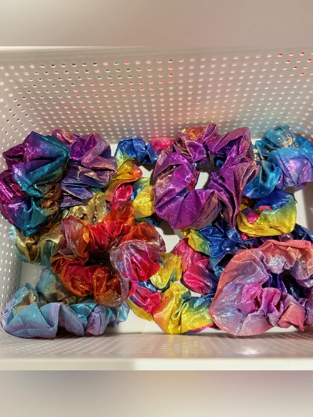 24 ct. Pre-Packed Assorted Metallic Party Favor Scrunchies W/Thank You Stickers
